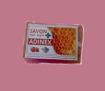Savon argile-miel ADINEX au beurre de karité miel huile de coco et plantes médicinales