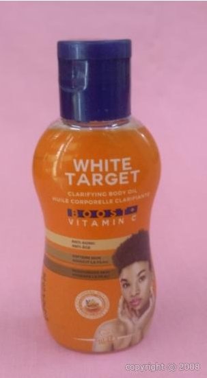 Huile corporel clarifiant WHITE TARGET cicatrisante et réparatrice riche au curcuma et vitamine C