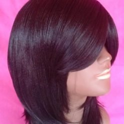 Perruque naturelle style "Long droit" fabrication artisanale