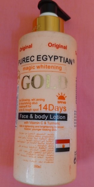 Lait blanchissant visage et corps PUREC EGYPTIAN MAGIC GOLD