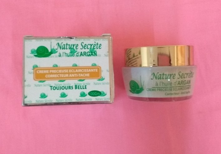 Crème precieuse éclaircissante correcteur anti-tache NATURE SECRETE à l'huile d'argan toujous belle