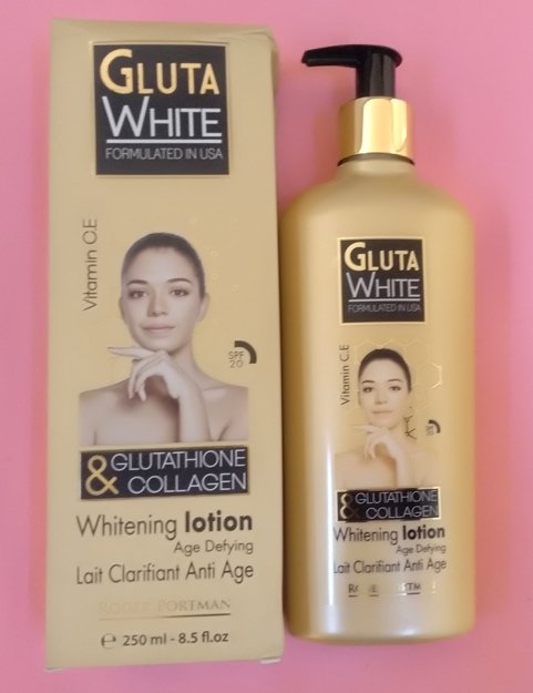 Lait clarifiant anti âge GLUTA WHITE au glutathione & collagen à la vitamin C E 250ml