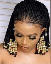 Perruque tresse frontal "TAPPI AU PERLE"