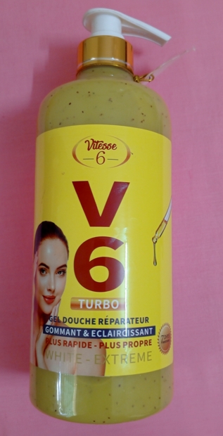 Gel douche réparateur gommant éclaircissant V 6 à la vitamine E 7 jours VITESSE 6