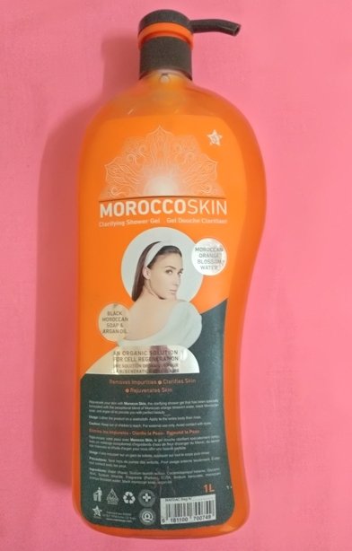 Gel douche clarifiant MOROCCOSKIN élimine les impuretés-clarifie la peau-rajeunit la peau