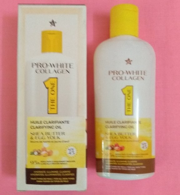 Huile clarifiant PRO-WHITE COLLAGEN au beurre de karité et jaune d'oeuf