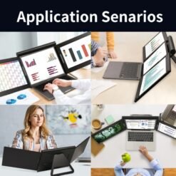 Alternative view of Triple moniteur IPS FHD 13.3 pouces, double écran pour ordinateur portable USB-C/type-c, prend en charge Windows/Mac/Android