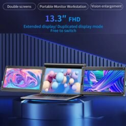 Alternative view of Triple moniteur IPS FHD 13.3 pouces double écran pour ordinateur portable USB C type c prend en ch