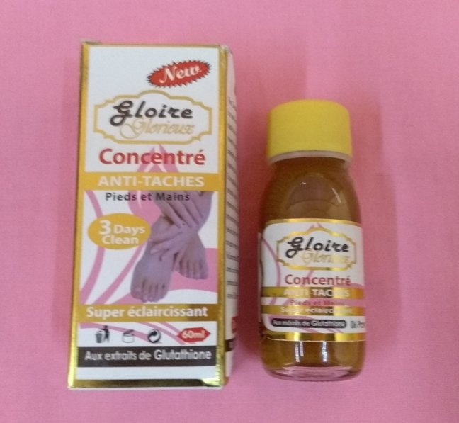 Concentré anti-tâches pieds et mains GLOIRE GLORIEUX 3 days clean super éclaircissant aux extraits de glutathione