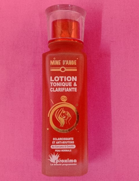 Lotion tonique et clarifiante MINE D'ANGE éclaircissante et anti-boutons aux curcuma et carotte