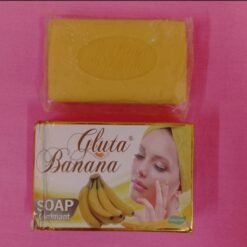 Savon gommant GLUTA BANANA aux extrait d'arbutin, kojic acide, vitamine C et E et glutahione plus