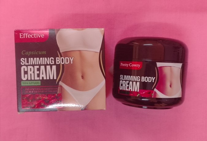 Crème corps minceur à base de poivron PRETTY COWRY 100% naturel pour favoriser la brûlure des graisses et obtenir l'effet d'une taille mince