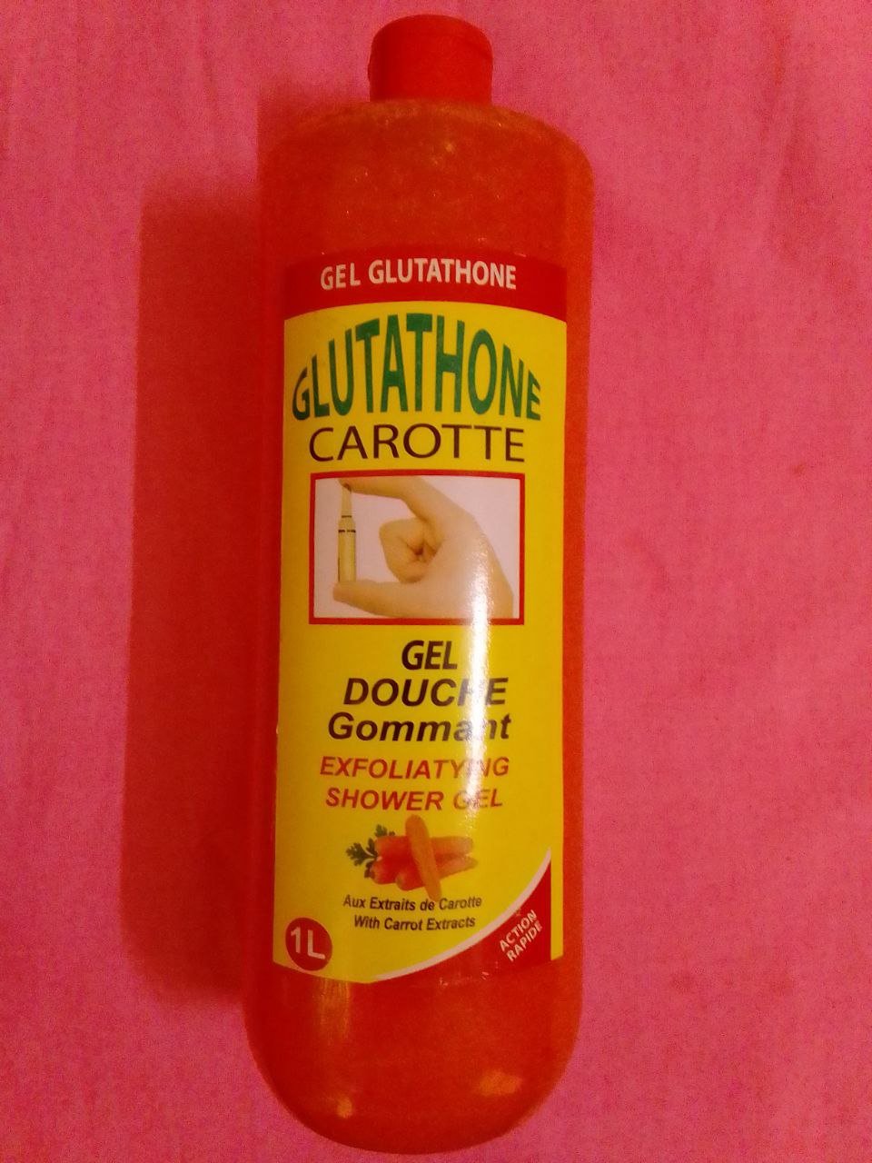 Gel douche gommant éclaircissant glutathone carotte