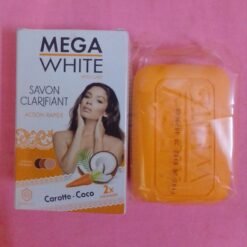 Savon clarifiant MEGA WHITE action rapide aux extrait de carotte et coco