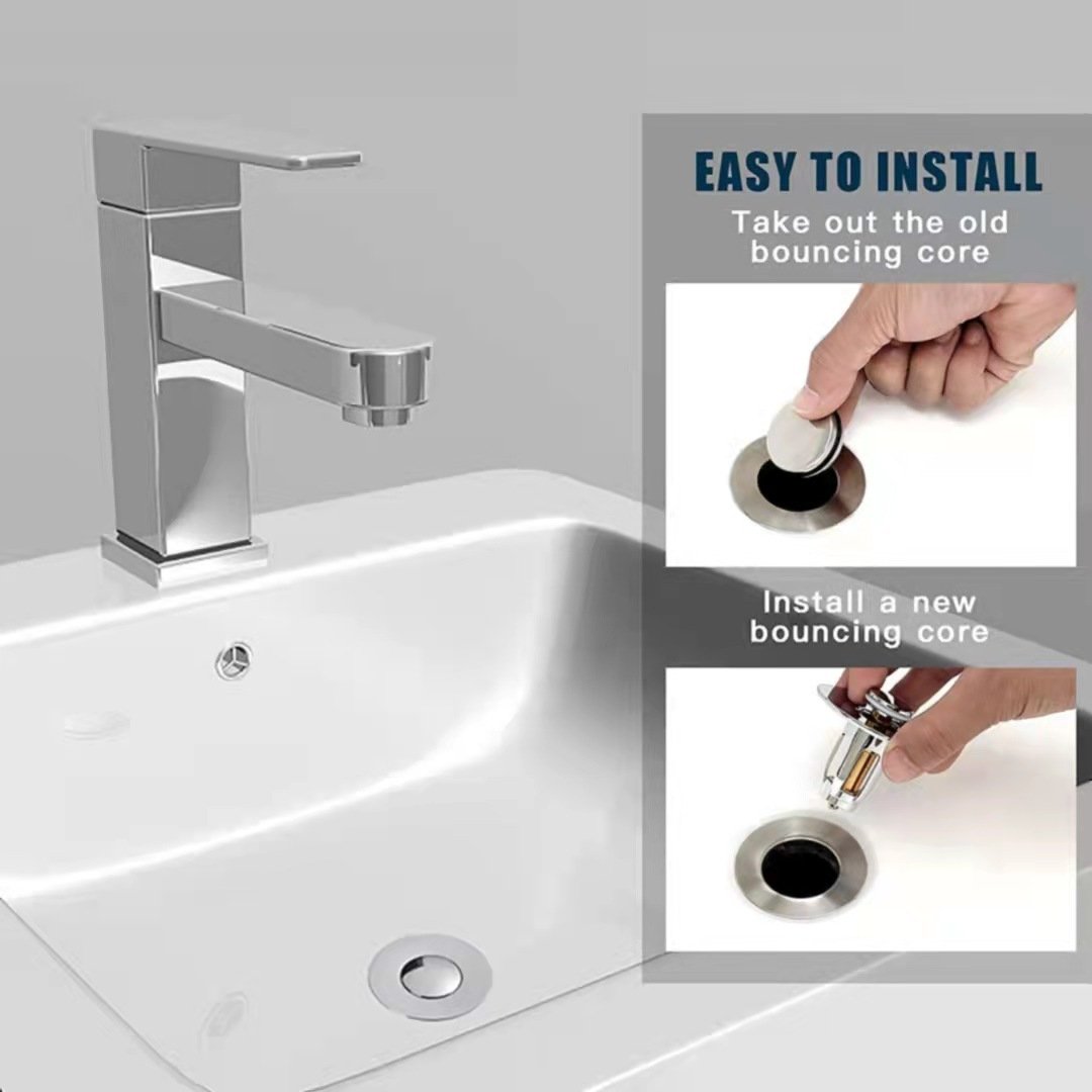 Fiche de fuite de type poussoir de bonds de lavabo (noyau rebondissant) – Image 4