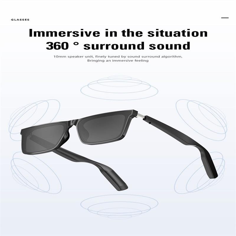 Lunettes connectées YJ008, puce intelligente IA, sports de plein air, appels Bluetooth (noir) – Image 4