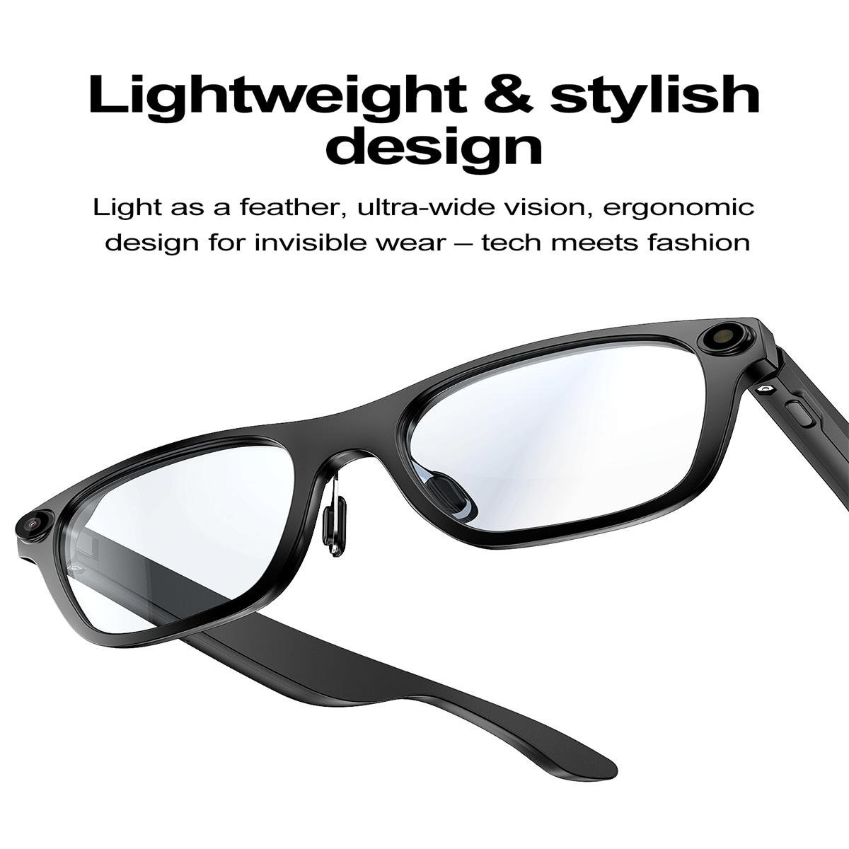 Lunettes intelligentes S336, reconnaissance d'objets IA, conversations IA et appels vocaux (noir) – Image 5