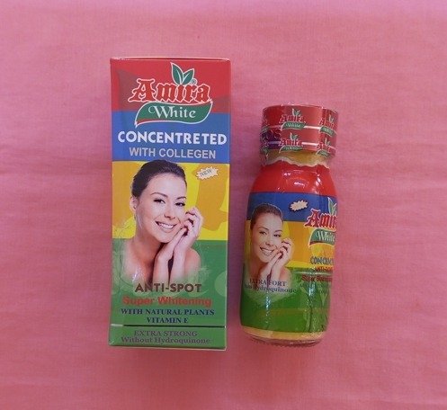 Concentré au collagène anti-tâches super blanchissant AMIRA WHITE aux plantes naturelles et vitamine E extra fort sans hydroquinone