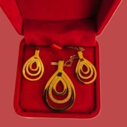 Pendentif et Boucles d'oreilles motif gouttes superposées