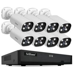 SriHome NVS008-AHD006 Kit enregistreur vidéo réseau XVR 2MP HD 8 canaux (prise UE)