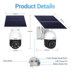Alternative view of ESCAM QF724 3MP 24h Enregistrement Cloud Storage PT 4G PIR Alarme Caméra IP avec Panneau Solaire Ba
