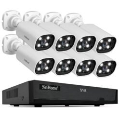 SriHome NVS008 AHD006 Kit enregistreur vidéo réseau XVR 2MP HD 8 canaux prise UE