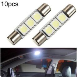 Lot de 10 lampes LED ST6-5050-3SMD 29 mm B6 pour miroir de maquillage et de lecture