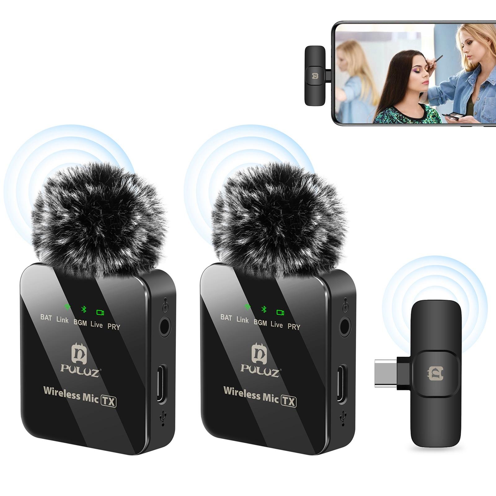 Microphone Lavalier sans fil PULUZ pour téléphone Type-C, récepteur Type-C et microphones doubles (noir)
La commande du jour avant 6PM (GMT+8) sera expédiée le même jour