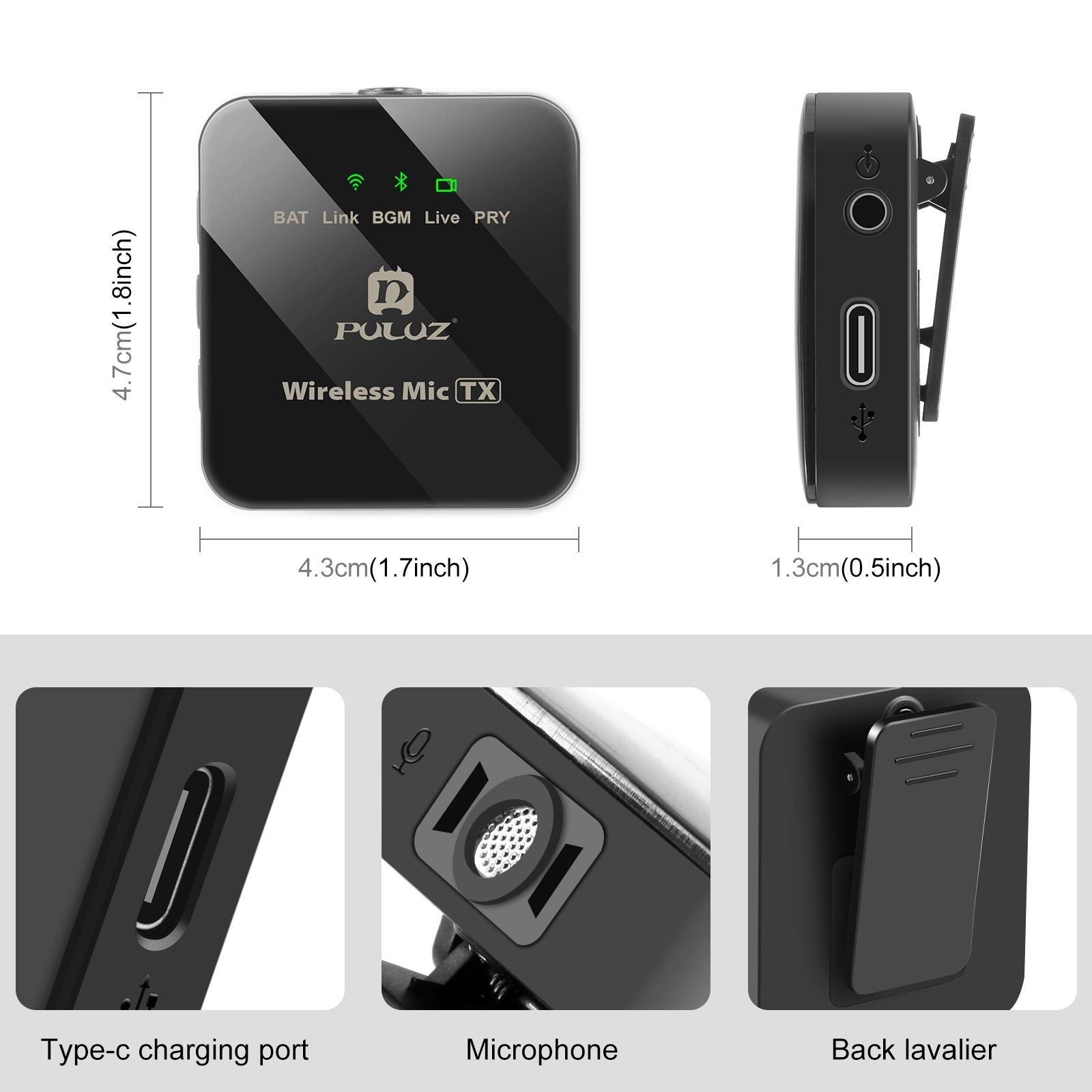 Microphone Lavalier sans fil PULUZ pour téléphone Type-C, récepteur Type-C et microphones doubles (noir)
La commande du jour avant 6PM (GMT+8) sera expédiée le même jour – Image 3