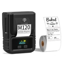 Phomemo M120 étiqueteuse code-barres imprimante Bluetooth Machine d'étiquettes thermique (noir)