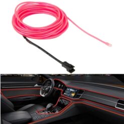 Bande lumineuse de voiture flexible ronde imperméable avec conducteur pour la décoration de voiture, longueur: 5 m