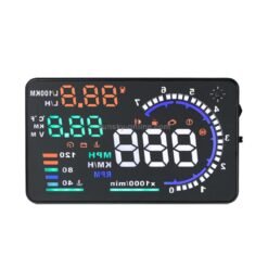 Alternative view of A8 5.5 pouces Système d'avertissement de voiture OBDII HUD Projecteur d'affichage tête haute monté sur véhicule avec LED, prise en charge de la consommation de carburant et alarme de survitesse et température de l'eau et diagnostic de défaut