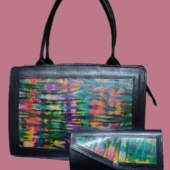 Ensemble de Sac à main et portefeuille 100% en cuir au motif koko dunda BOUBA CREATION