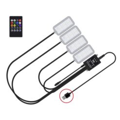 Éclairage d'ambiance rythmé par la musique, avec commande vocale et LED 8 couleurs. Spécifications : télécommande USB 5 V.