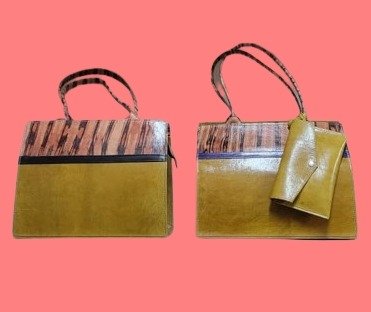 Ensemble de sac à main et portefeuille e cuir BOUBA CREATION