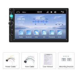 Alternative view of Lecteur MP5 filaire CarPlay double USB 7 pouces, Bluetooth, grand écran, commande centrale de voiture, spécifications : standard