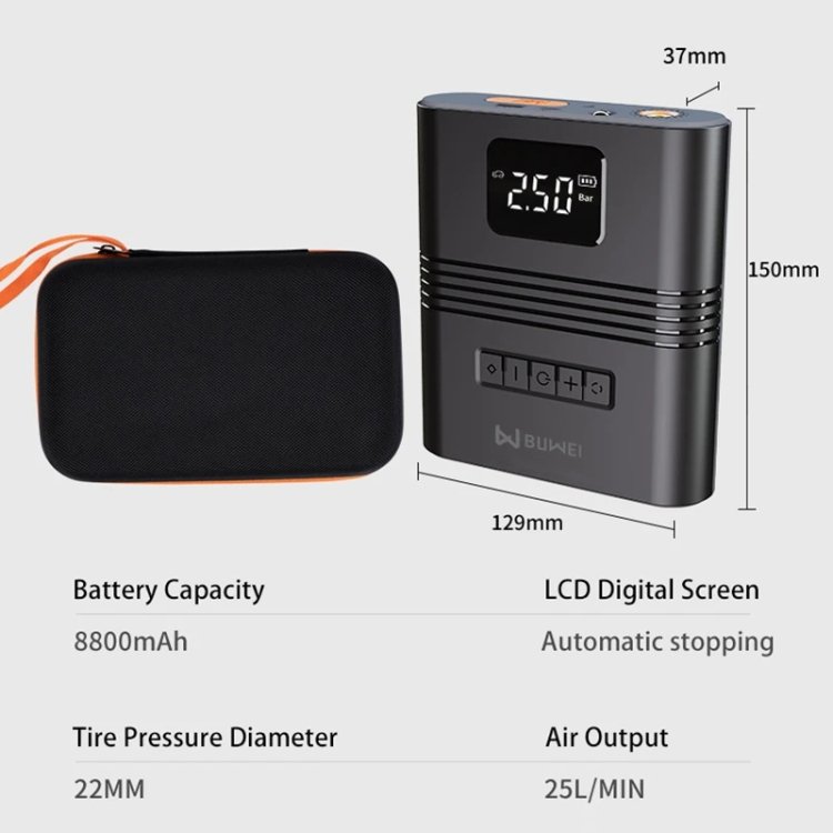 Machine intégrée multifonctionnelle de pompe à air d'alimentation d'énergie de démarrage d'urgence de voiture de D7L 8800mAh – Image 3