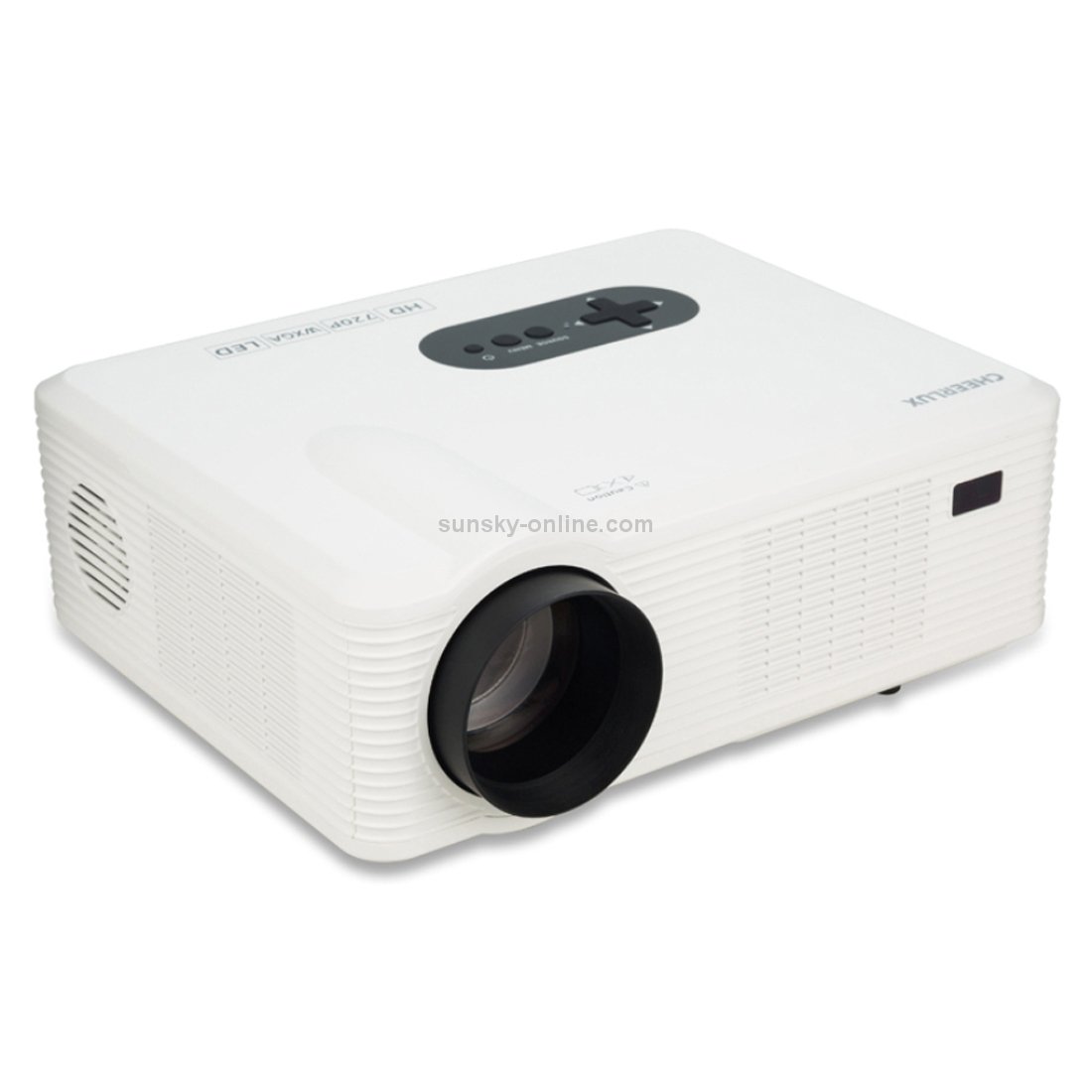 Projecteur LED Home Cinéma CL720 3000LM 1280x800 avec télécommande, prise en charge HDMI, VGA, YPbPr, vidéo, audio, TV, Interfaces USB (blanc) – Image 2