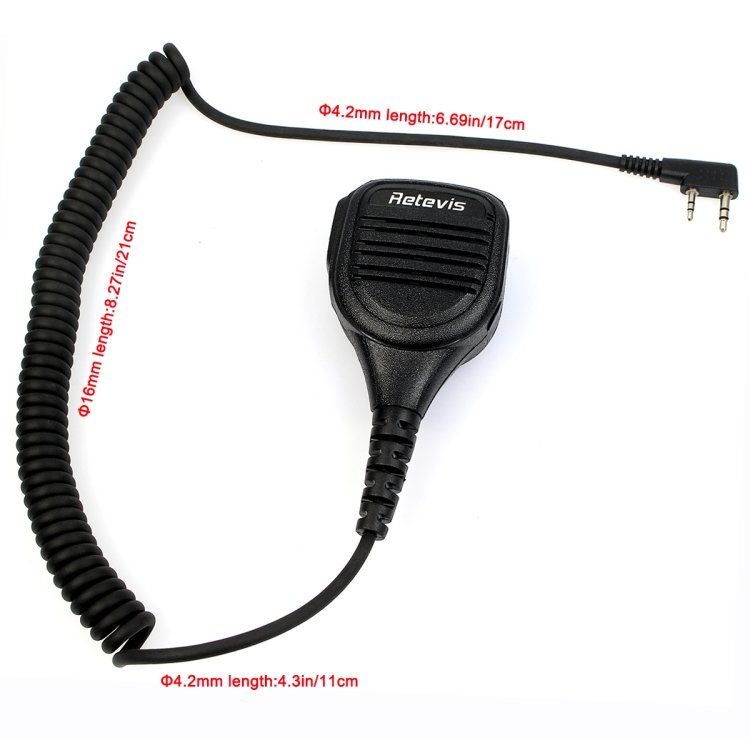Reevis C9050A Microphone de haut-parleur à distance à 2 broches pour RT1 / RT3 / RT8 / RT81 – Image 3