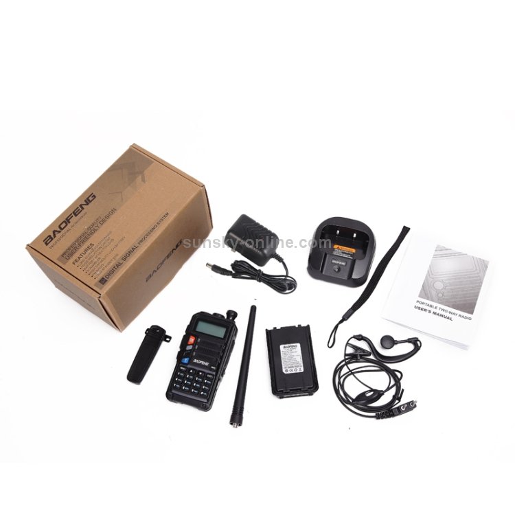 Baofeng BF-UV5R Plus S9 FM Interphone Talkie-walkie portable, prise américaine (noir – Image 5