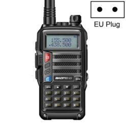 Baofeng BF-UV5R Plus S9 FM Interphone Talkie-walkie portable, prise UE (noir)