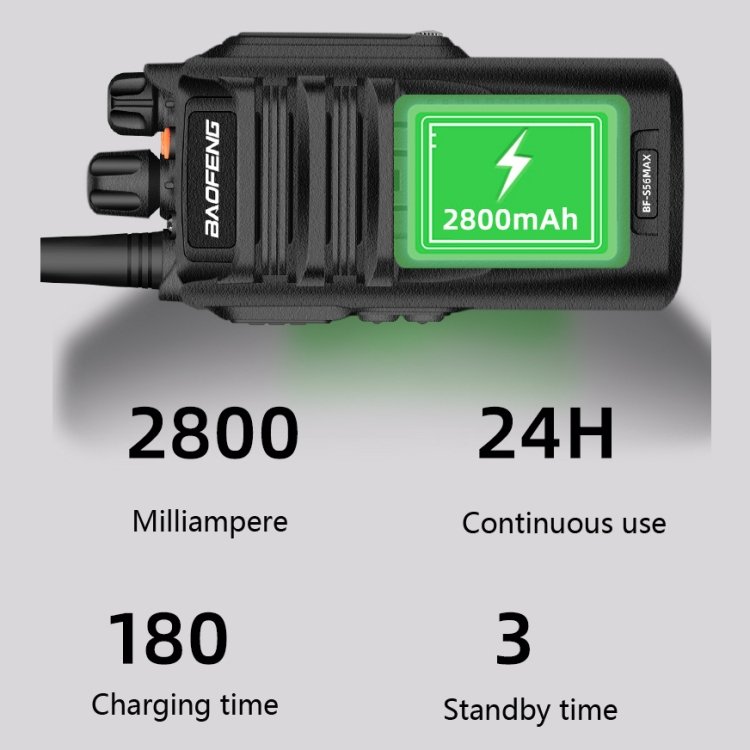 Baofeng BF-S56MAX Dispositif de communication portable étanche haute puissance Talkie-walkie, Spécifications de la prise: Prise UE – Image 4