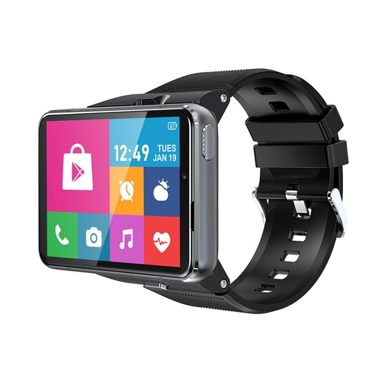 UNIWA DM200, 4 Go + 64 Go, montre intelligente Android 9.0 de 2,88 pouces, MT6761 Quad Core, réseau: 4G (noir)