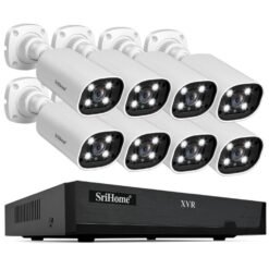 SriHome NVS008 AHD006 Kit enregistreur vidéo réseau XVR 2MP HD 8 canaux prise UE