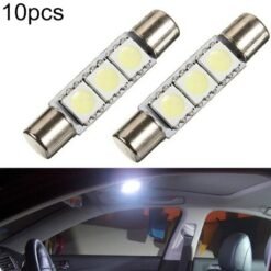 Lot de 10 lampes LED ST6-5050-3SMD 29 mm B6 pour miroir de maquillage et de lecture