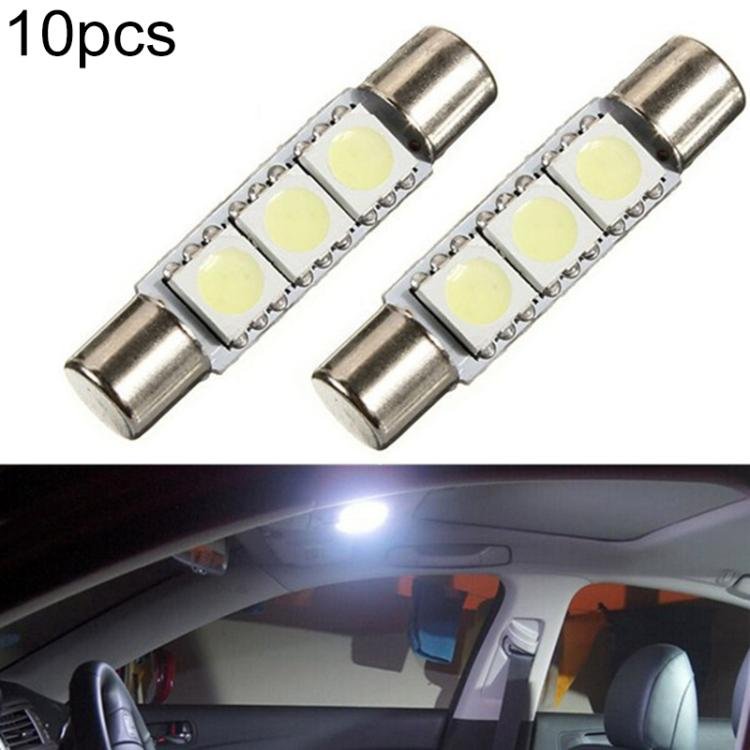 Lot de 10 lampes LED ST6-5050-3SMD 29 mm B6 pour miroir de maquillage et de lecture