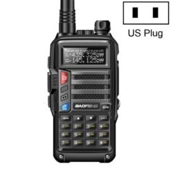 Baofeng BF-UV5R Plus S9 FM Interphone Talkie-walkie portable, prise américaine (noir