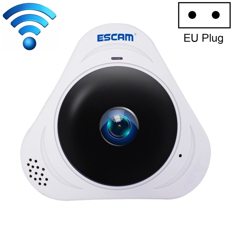 Escam Q8 960P 360P 360 degrés Fisheye lentille 1.3mp wifi Caméra IP détection de mouvement de suppo
