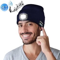 Nuit d'extérieur Night Pêche de pêche à la lumière Illumination de lumière Bluetooth 5.0 chapeau tricoté (bleu marine