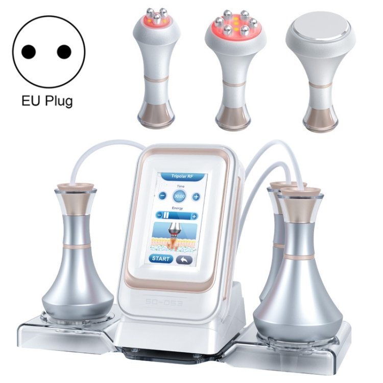 3 en 1 80k Metal Fat Blaster RF Ultrasonic Beauty Machine EU Plug Golden Edge